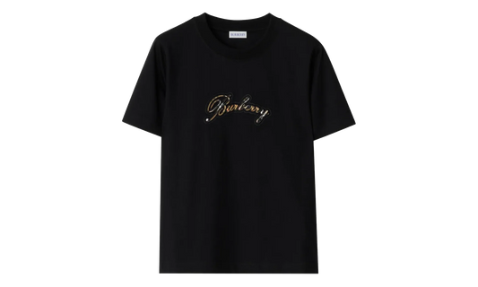 Check Cursive Logo Cotton T-Shirt WMNS "Black" 8120772