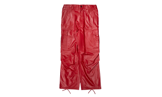 Leather Cargo Pants "Red" 12115630 RED