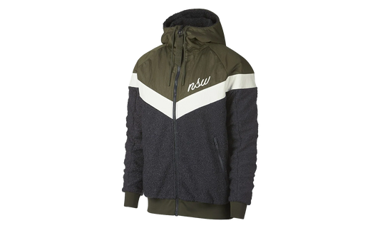 NSW Sherpa Windrunner Jacket "Olive Canvas / Anthracite / Summit White" 930316 395