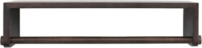 Mango Wood Wall Shelf with Rod Espresso Finish