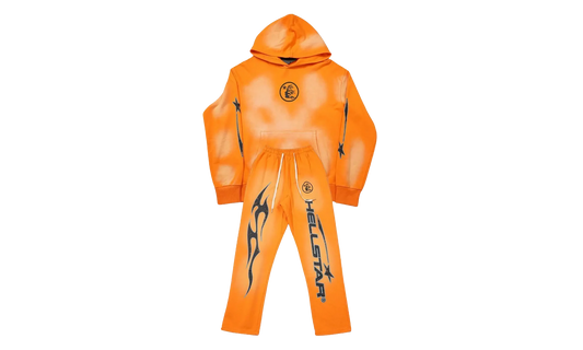 Fire Hoodie with Flare Bottom Sweatpants (Full Set) "Orange" HSR133