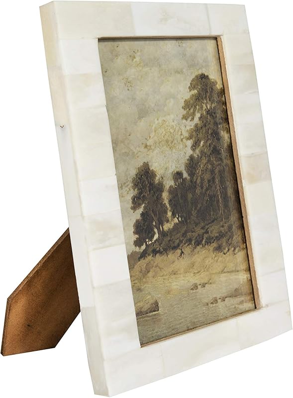 Amazoncom White Resin Photo Frame with Beige Accents Holds 5 x 7 Photo
