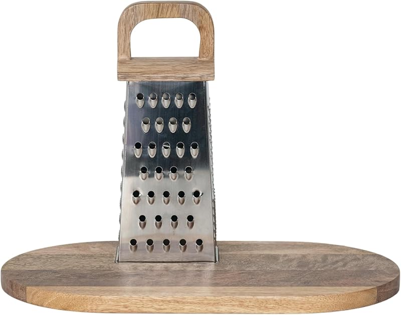 Steel Grater with Mango Wood Cheese Board
