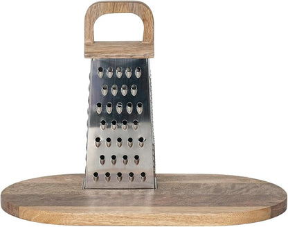 Steel Grater with Mango Wood Cheese Board