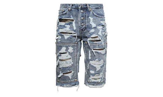 Hell Camo Denim Shorts "Blue" TC25PT2201
