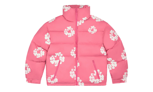 Cotton Wreath Puffer Down Jacket "Pink" DT336