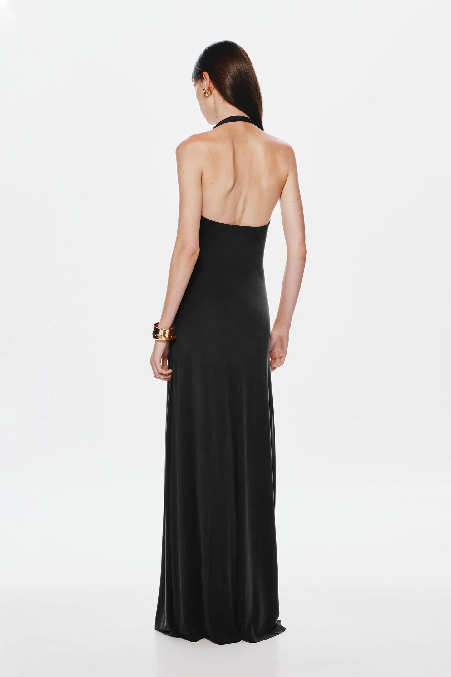 Jennifer Cupro Maxi Dress - Black