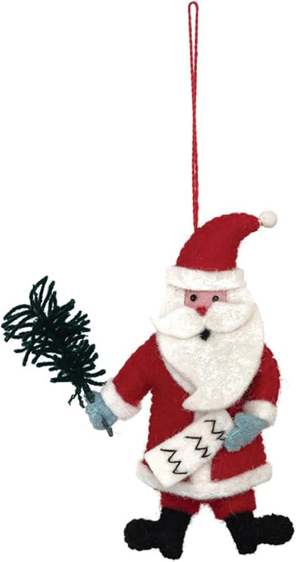 Wool Felt Santa Ornament Multicolor