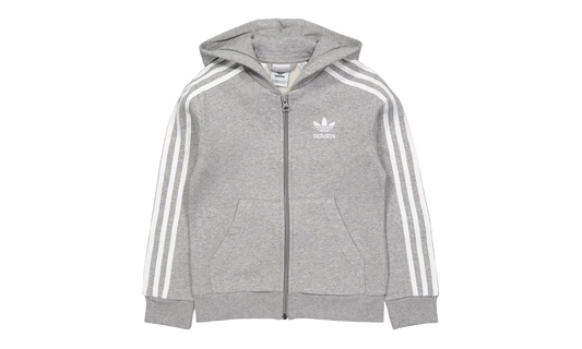 Originals Full Zip Hoodie GS "Medium Grey Heather / White" DH2702