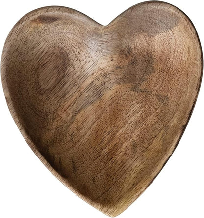 Wood Heart Shaped Tray Natural