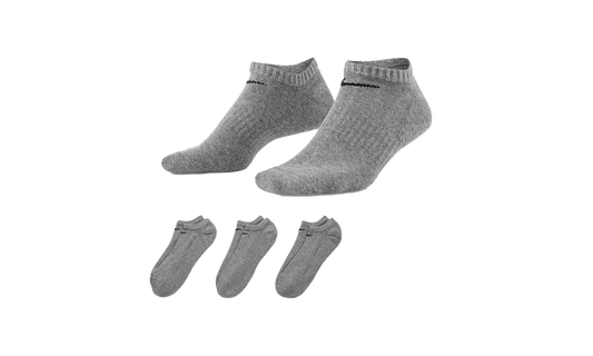Everyday Plus Cushioned Training No-show Socks (3 Pairs) "Grey / Black" SX7673 064