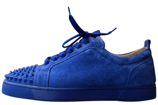 Louis Flat Calf Spikes Velour 'Electric Blue