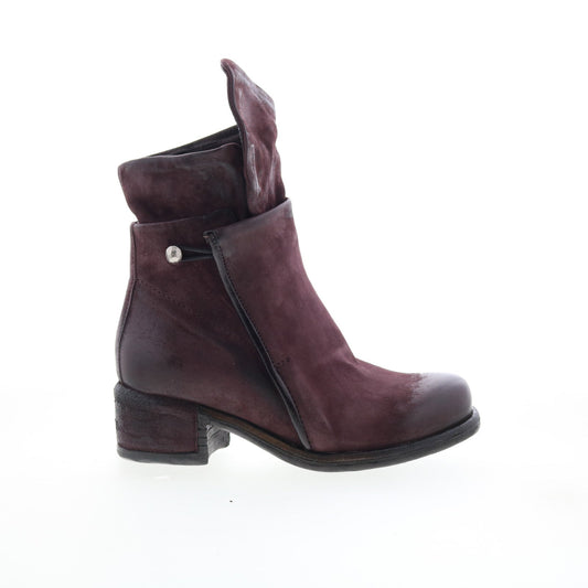 Ibsen Womens Burgundy Leather Zipper Casual Dress Boots