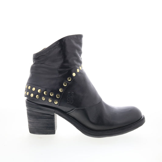 Jonas Womens Black Leather Zipper Ankle & Booties Boots