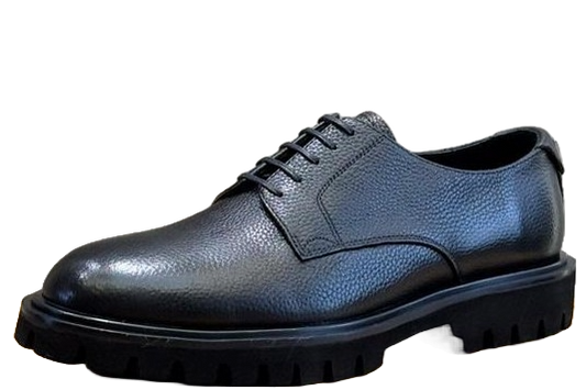 Brushed Calfskin Derby Shoes – Black