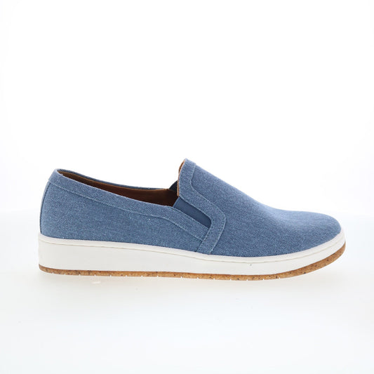 Aetrex Cameron PC145 Womens Blue Canvas Slip On Lifestyle Sneakers Shoes