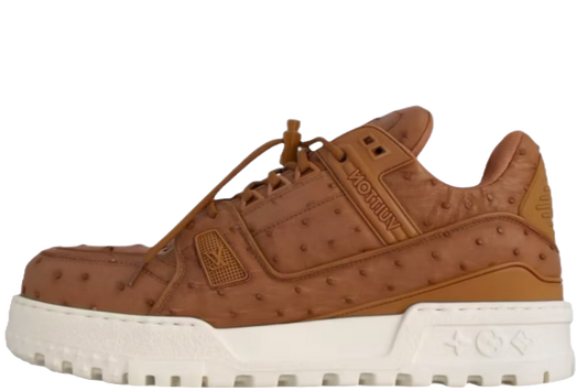 Brown Ostrich Trainer Maxi Brown/White